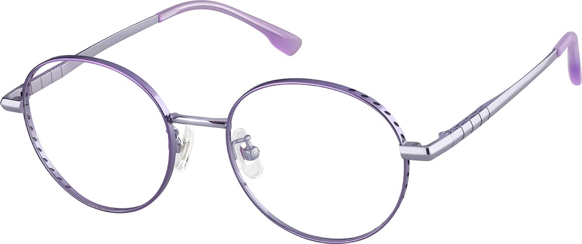 Angle view of Round Glasses 3230417 in Purple