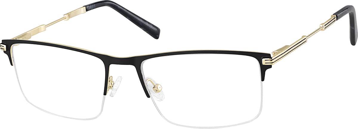 Angle view of Rectangle Glasses 3232321 in Black