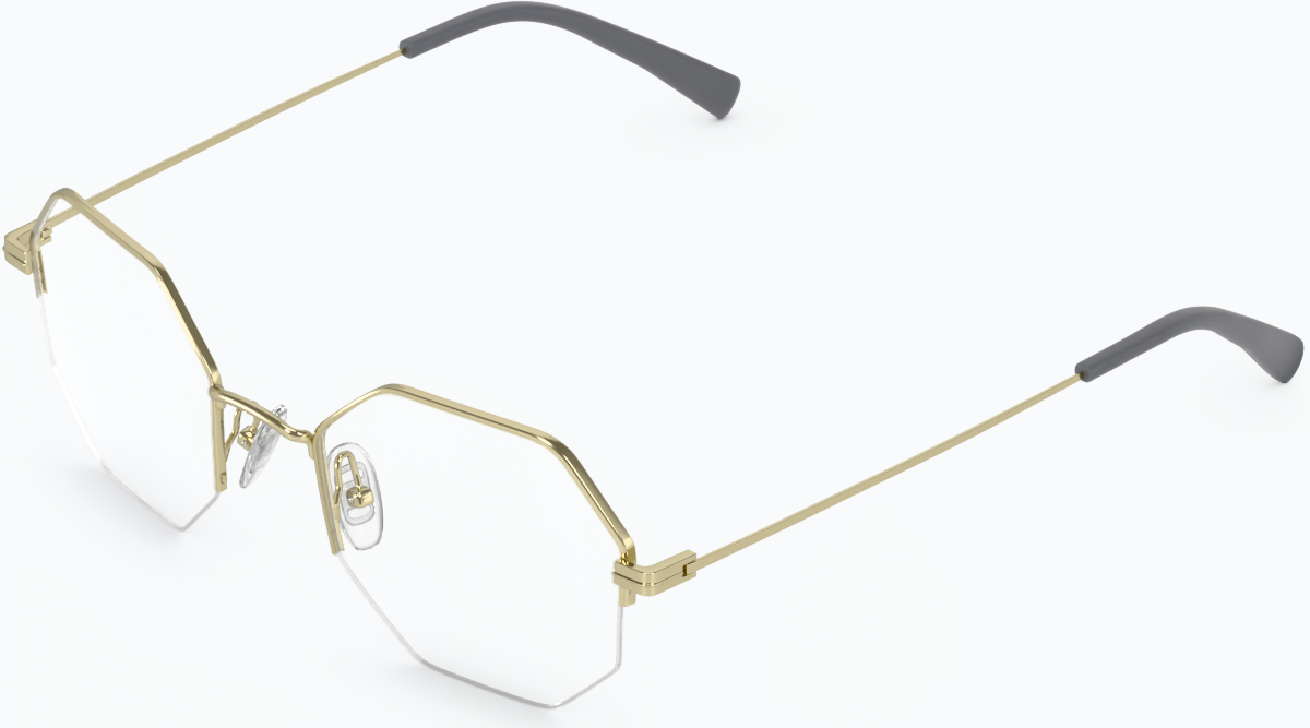 Angle view of Geometric Glasses 3233614 in Gold
