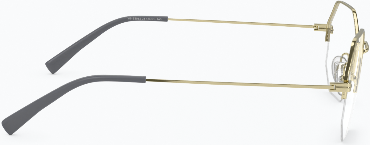 Side view of Geometric Glasses 3233614 in Gold