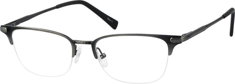 Angle view of Browline Glasses 323412 in Gray