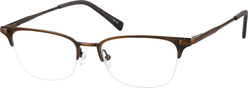 Angle view of Browline Glasses 323415 in Brown