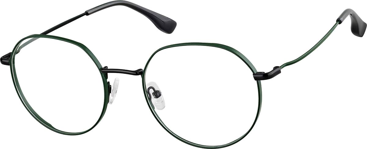 Angle view of Round Glasses 3235824 in Green
