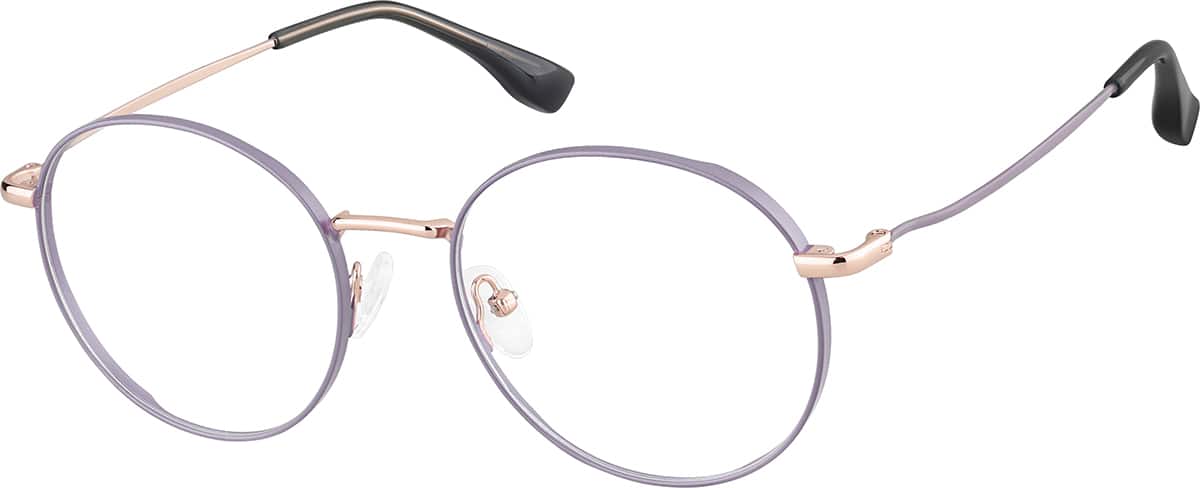 Angle view of Round Glasses 3235917 in Purple