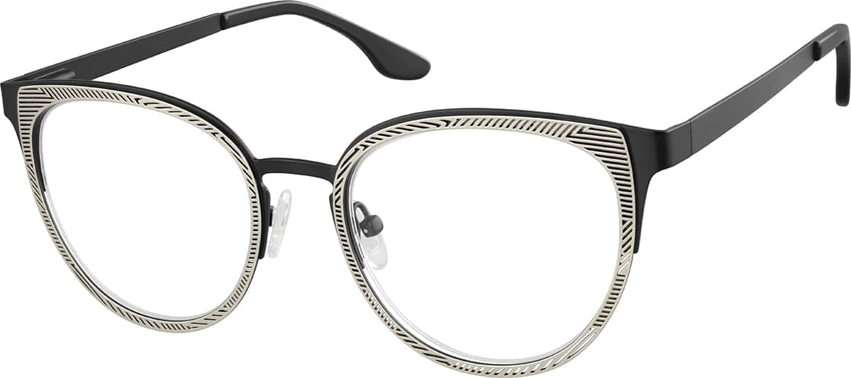 Angle view of Cat-Eye Glasses 3236821 in Black