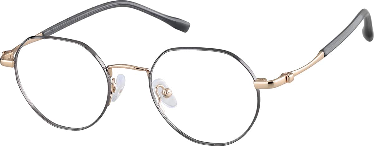 Angle view of Geometric Glasses 3236912 in Gray