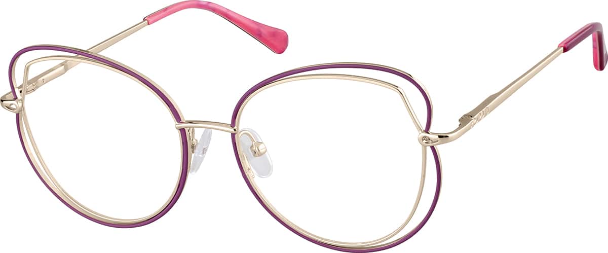 Angle view of Heart-Shaped Glasses 3237117 in Purple