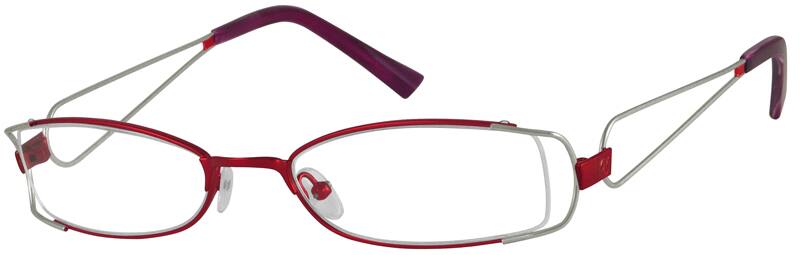 Angle view of Oval Glasses 324018 in Red