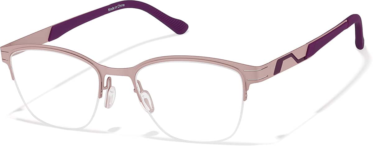 Angle view of Half Rim Glasses 3246919 in Pink