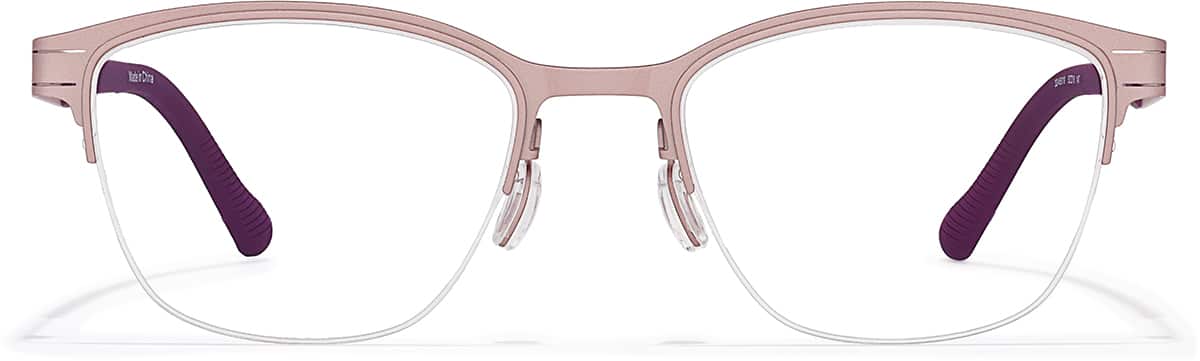 Front view of Half Rim Glasses 3246919 in Pink