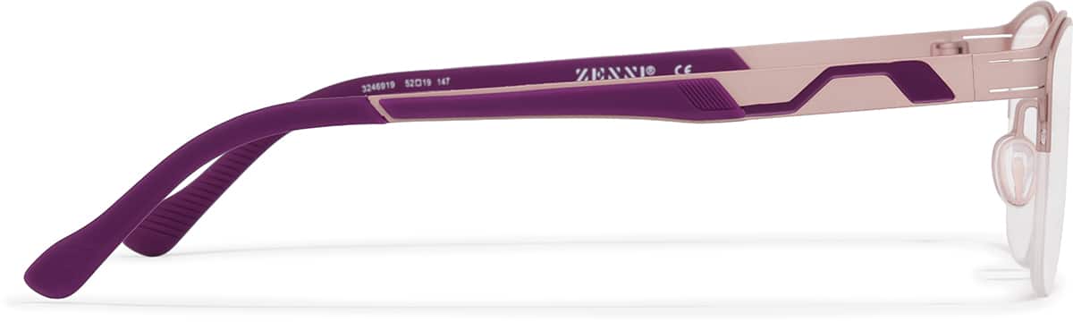 Side view of Half Rim Glasses 3246919 in Pink