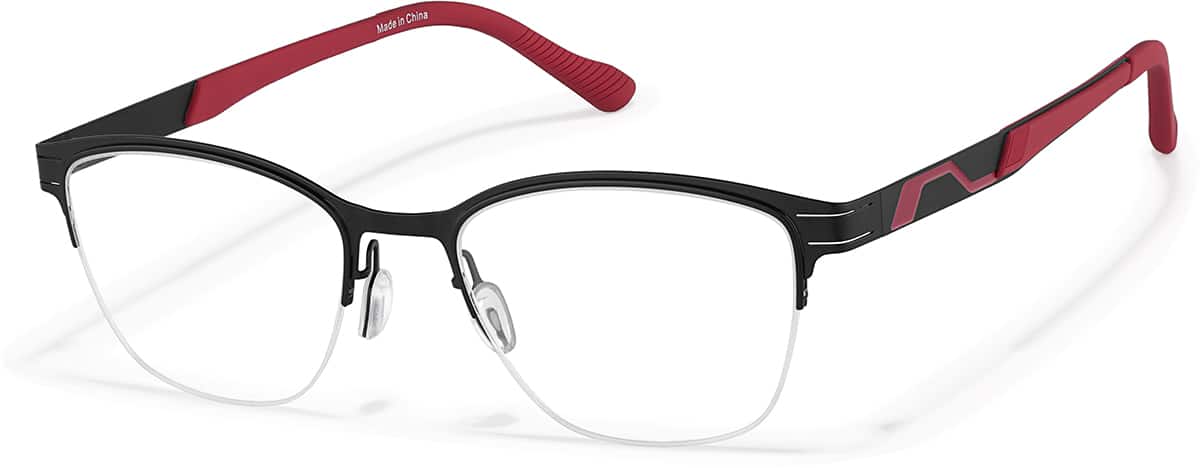 Angle view of Half Rim Glasses 3246921 in Black