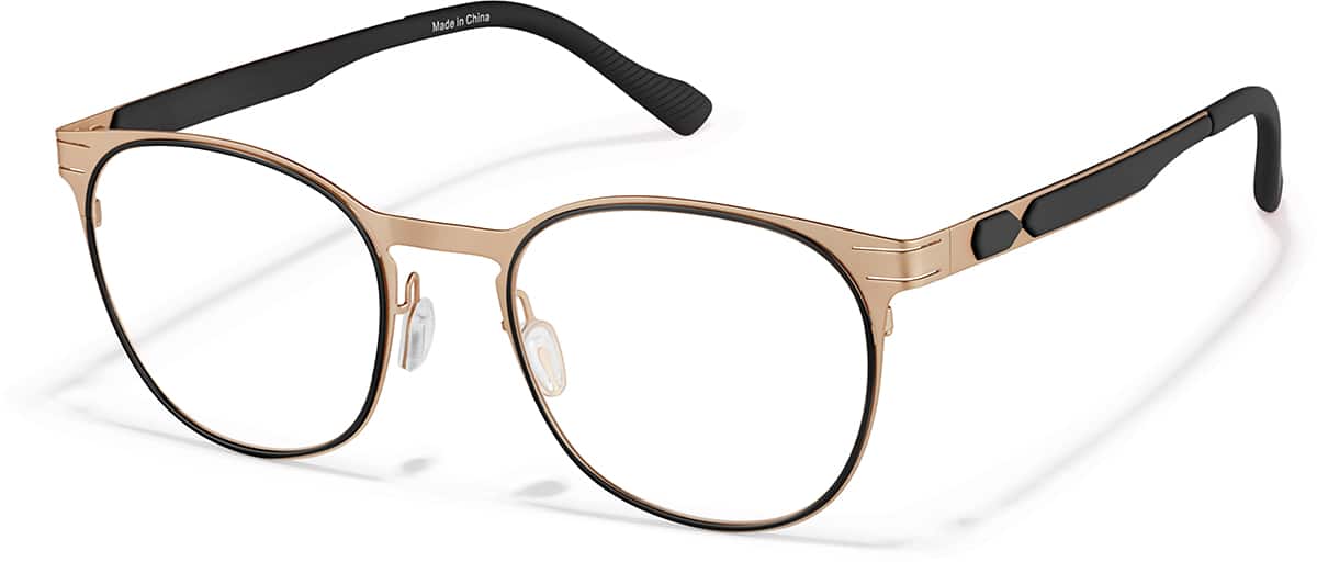 Angle view of Active Round Glasses 3247014 in Gold