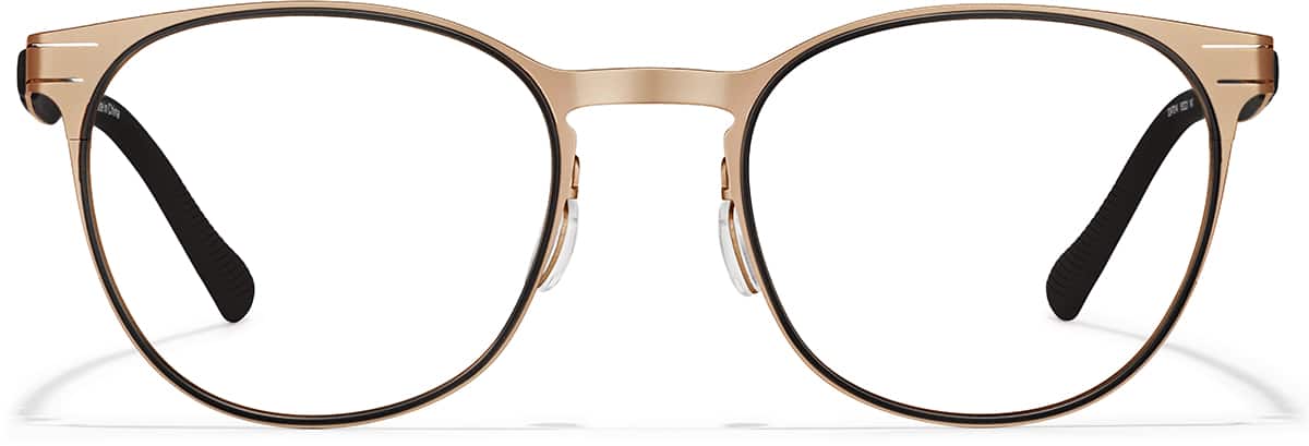 Front view of Active Round Glasses 3247014 in Gold