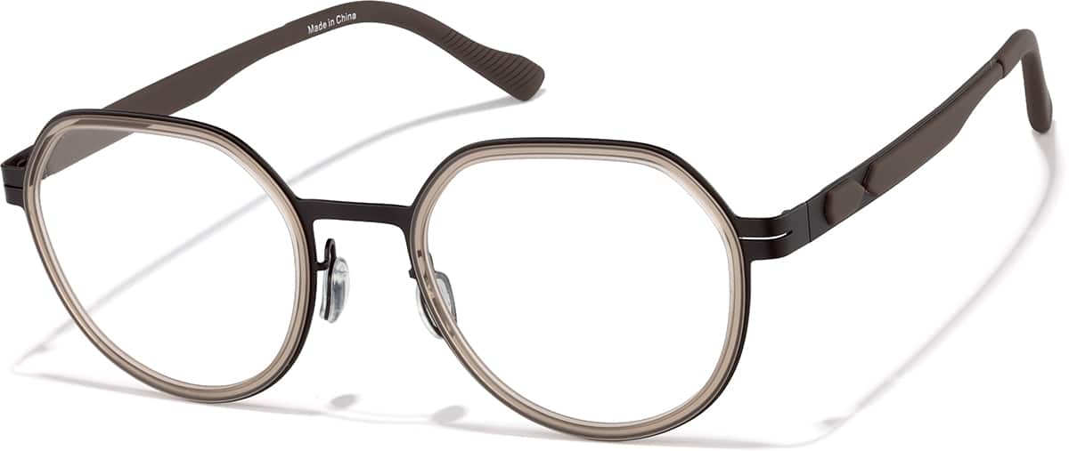 Angle view of Active Geometric Glasses 3247115 in Brown