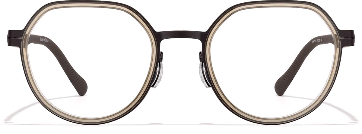 Front view of Active Geometric Glasses 3247115 in Brown