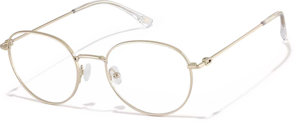 Angle view of Virgo Round Glasses 3247314 in Gold