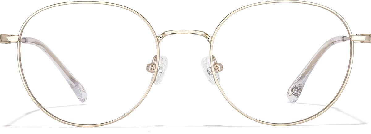 Front view of Virgo Round Glasses 3247314 in Gold