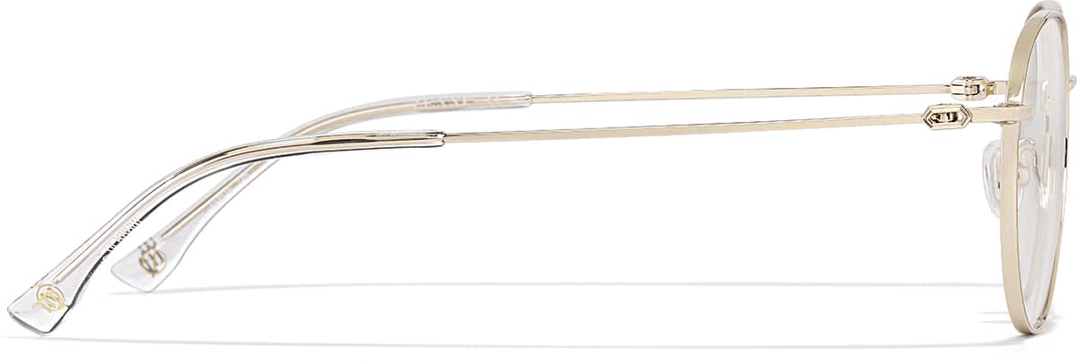 Side view of Virgo Round Glasses 3247314 in Gold