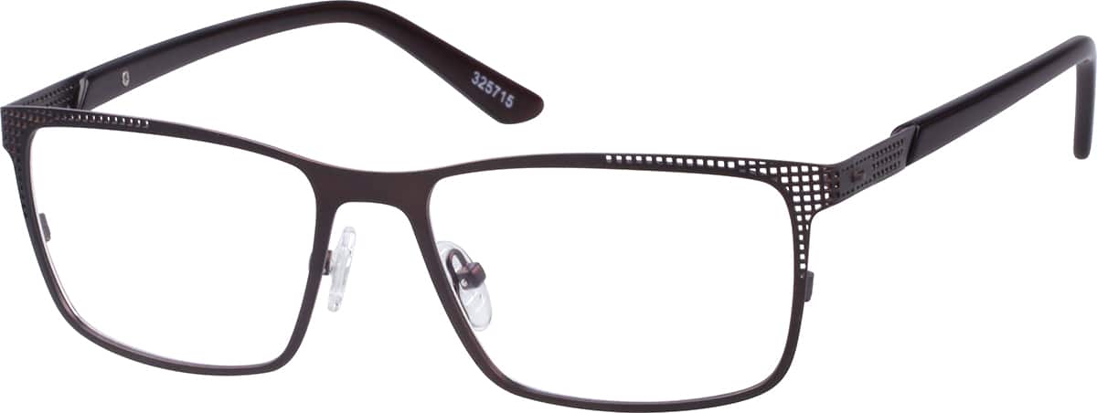 Angle view of Rectangle Glasses 325715 in Dark Brown