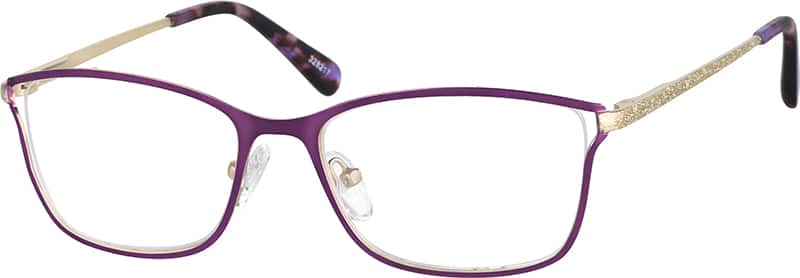 Angle view of Rectangle Glasses 328217 in Berry