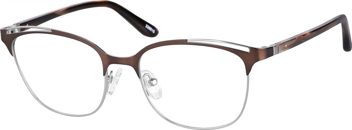 Angle view of Browline Glasses 328515 in Brown