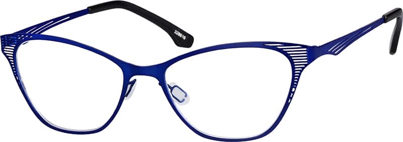 Angle view of Cat-Eye Glasses 328616 in Blue