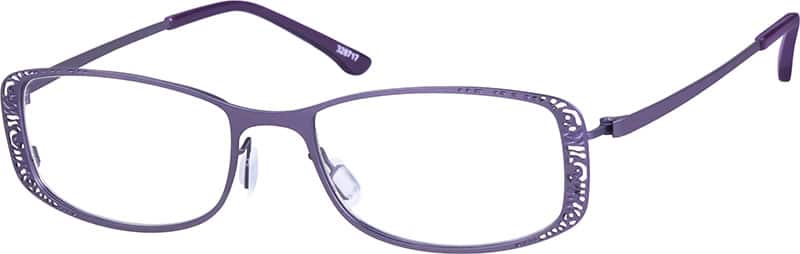 Angle view of Rectangle Glasses 328717 in Purple