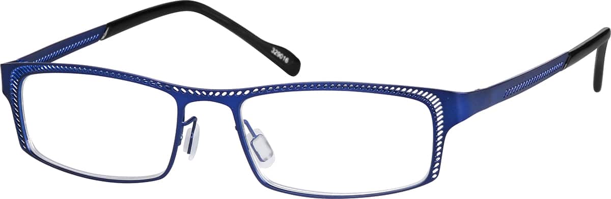 Angle view of Rectangle Glasses 329016 in Blue