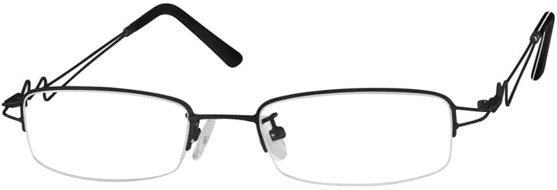 Angle view of Rectangle Glasses 329721 in Black