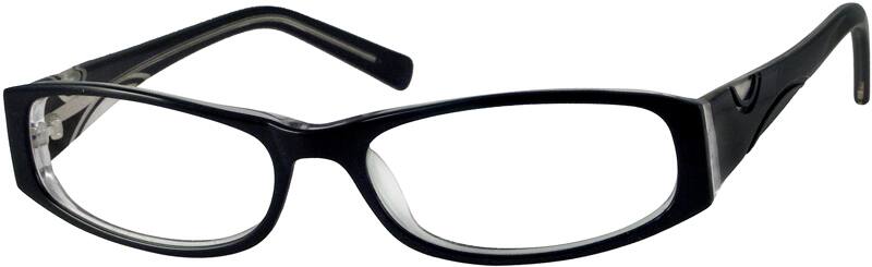 Angle view of Rectangle Glasses 334723 in Black