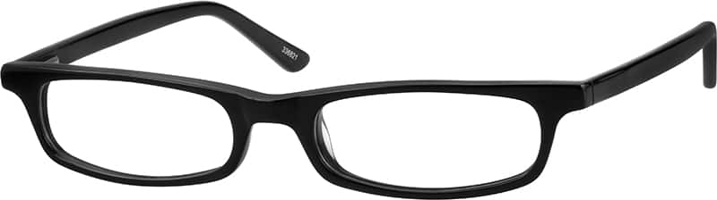 Angle view of Rectangle Glasses 336821 in Black