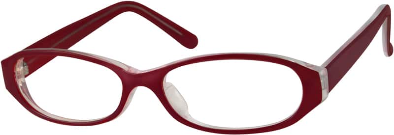 Angle view of Oval Glasses 337218 in Red