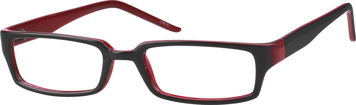 Angle view of Rectangle Glasses 339618 in Red