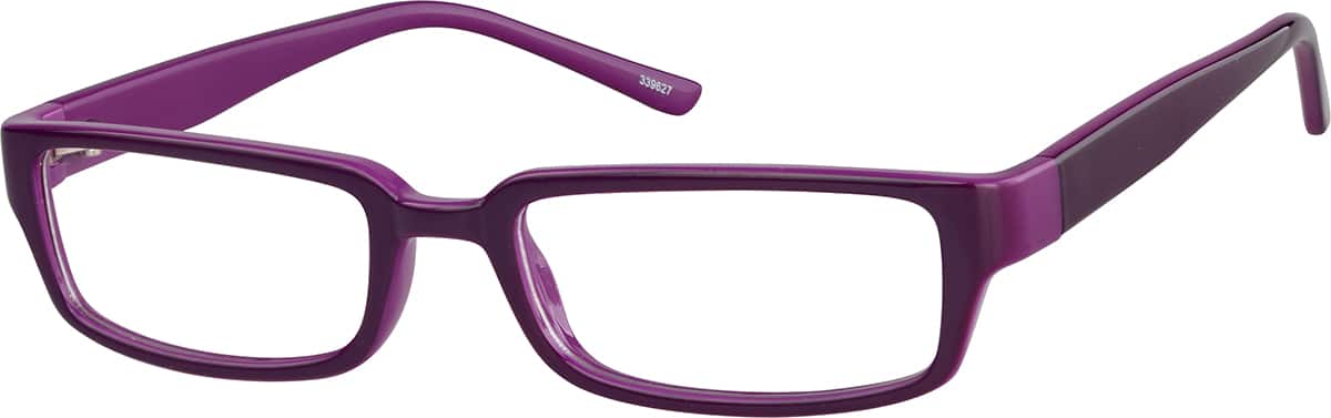 Angle view of Rectangle Glasses 339627 in Purple