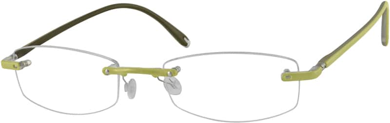 Angle view of Rimless Glasses 341024 in Green