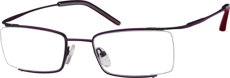 Angle view of Rectangle Glasses 360017 in Purple