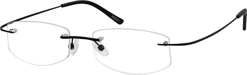 Angle view of Customizable Rimless Glasses 362021 in Black