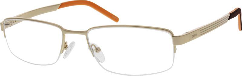 Angle view of Rectangle Glasses 367714 in Gold