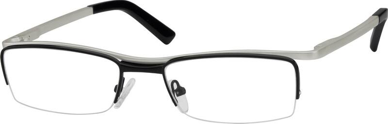 Angle view of Rectangle Glasses 369621 in Black