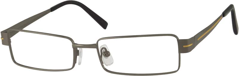 Angle view of Titanium Rectangle Glasses 373512 in Gray