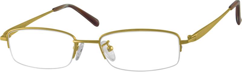 Angle view of Titanium Rectangle Glasses 374514 in Gold