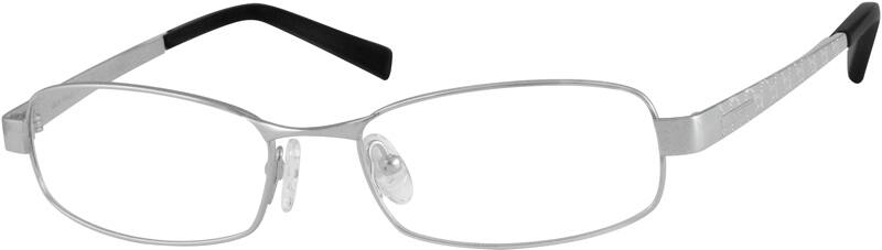 Angle view of Titanium Rectangle Glasses 374911 in Silver