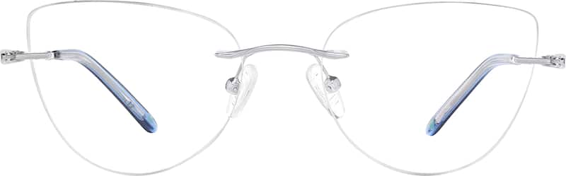 Silver Titanium Rimless Glasses