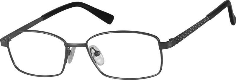 Angle view of Titanium Rectangle Glasses 375312 in Gray