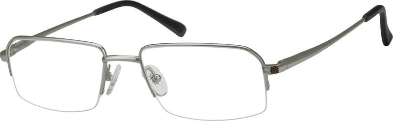 Angle view of Titanium Rectangle Glasses 378511 in Silver