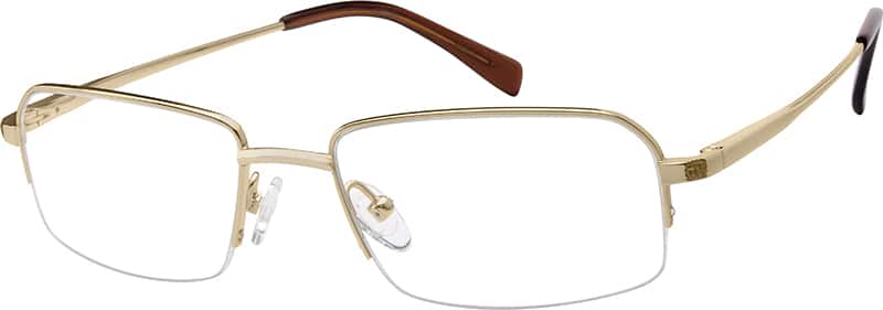 Angle view of Anteojos rectangulares de titanio 378514 in Dorado