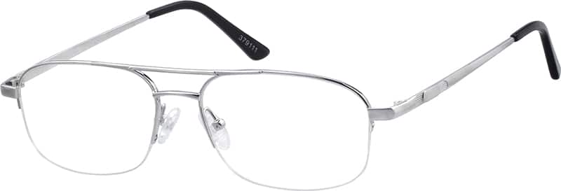 Angle view of Titanium Aviator Glasses 379111 in Silver