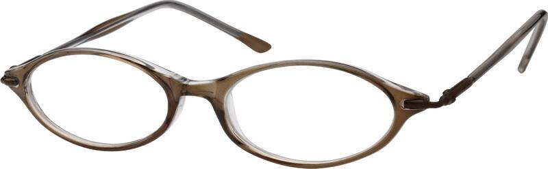 Angle view of Oval Glasses 381815 in Brown