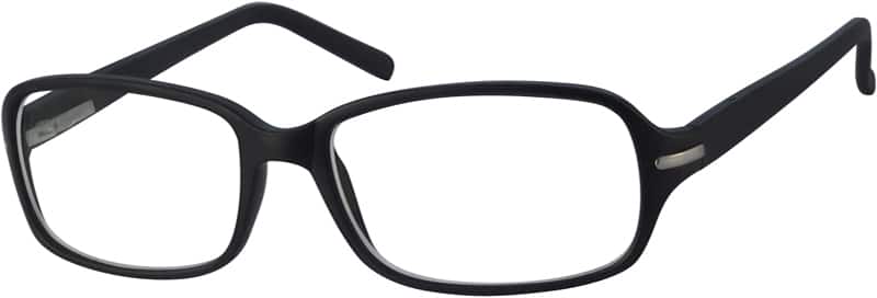 Angle view of Rectangle Glasses 385621 in Black